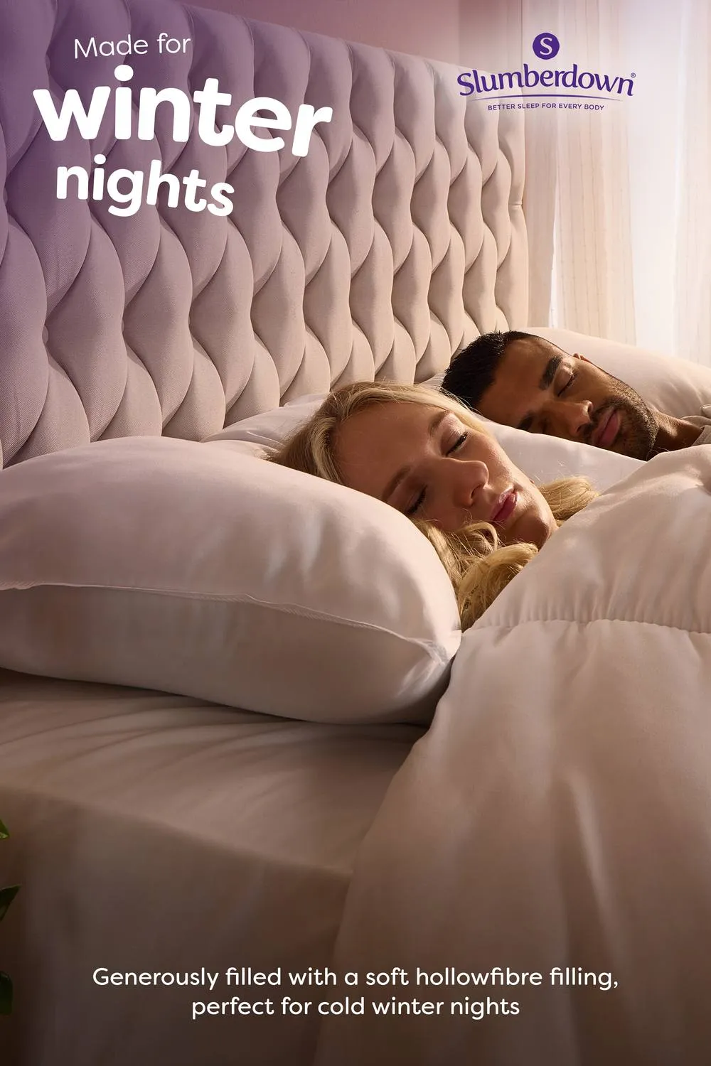 Slumberdown Warm Winter Nights 2 Pillows in White 2