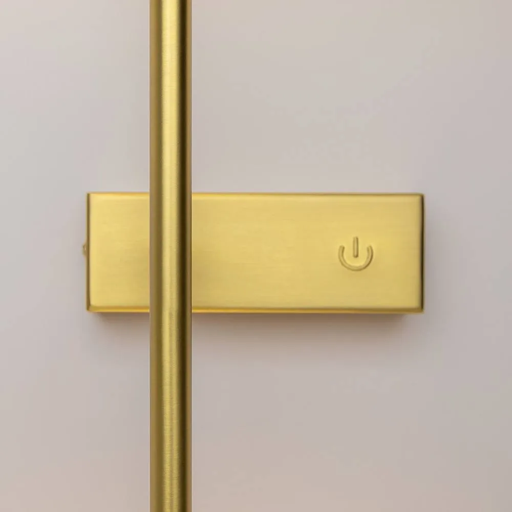 Netlighting Touch Modern Wall Lamp Brass Touch Control 3000K 800lm White Shade in Gold 5
