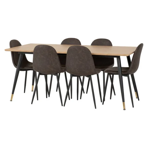 Hamilton & Athens 6 Seater Dining Table with 6 Dining Chairs 3