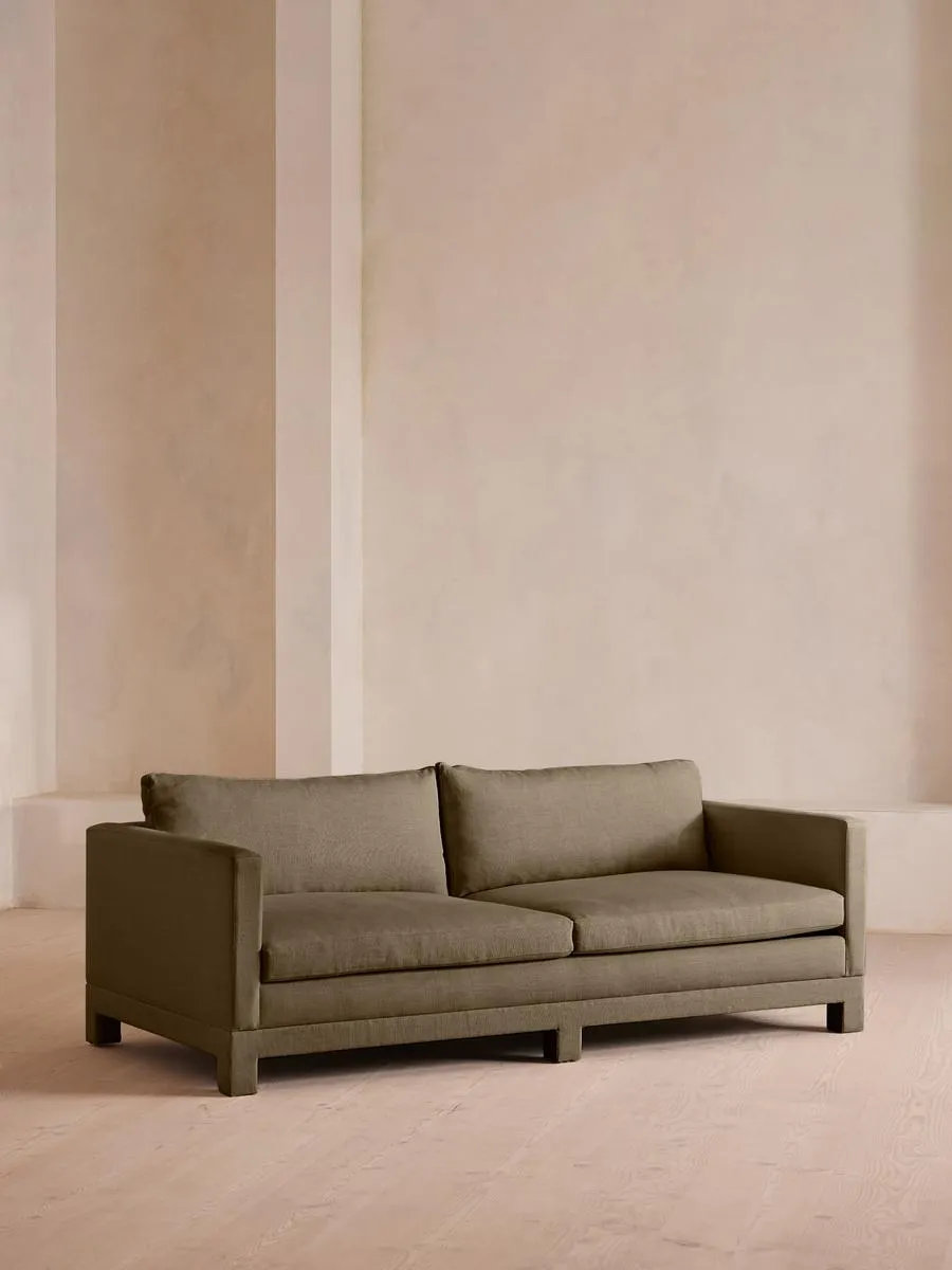 Ashford Three Seater Sofa, Linen, Olive