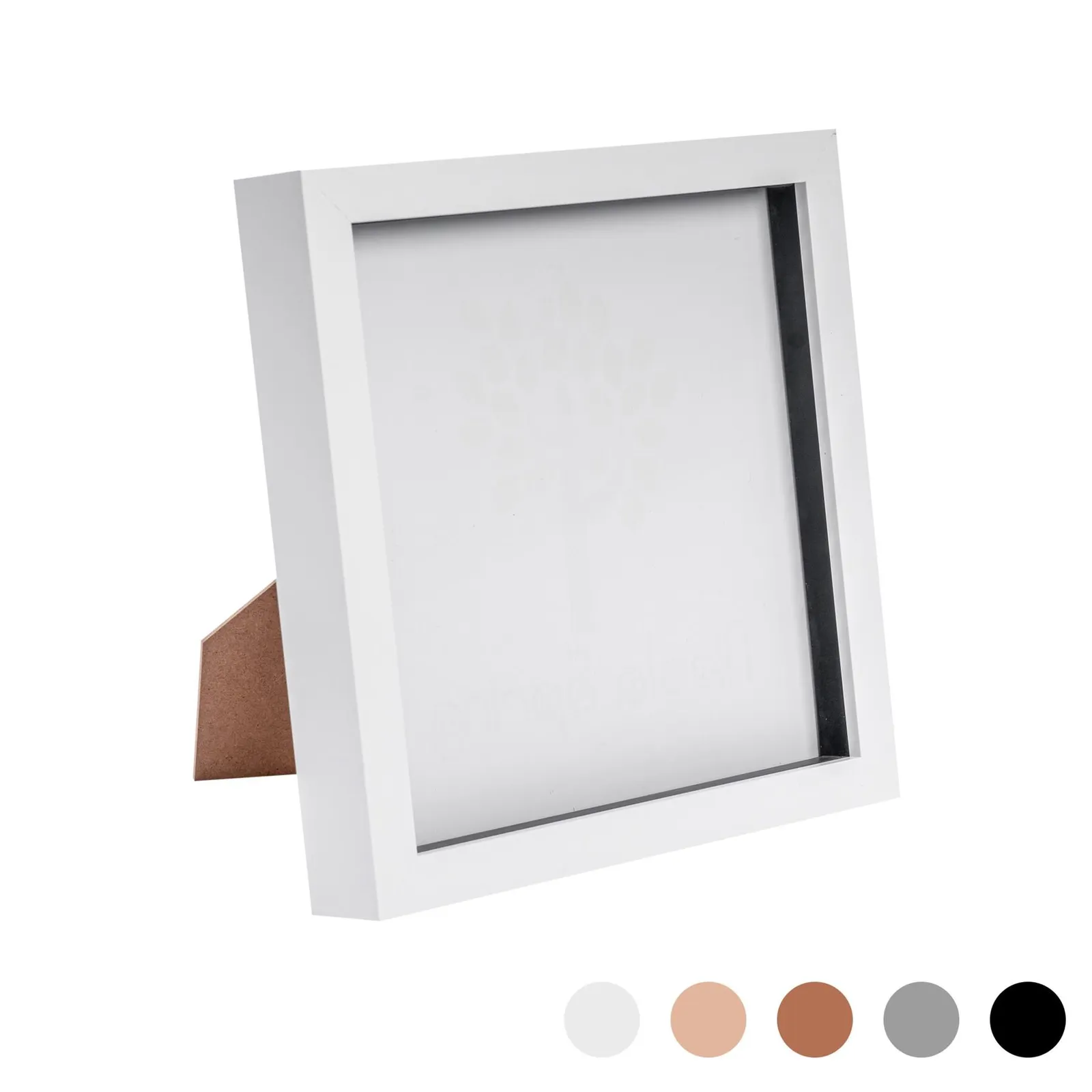 Nicola Spring 3D Box Photo Frame - 8 x 8" in White