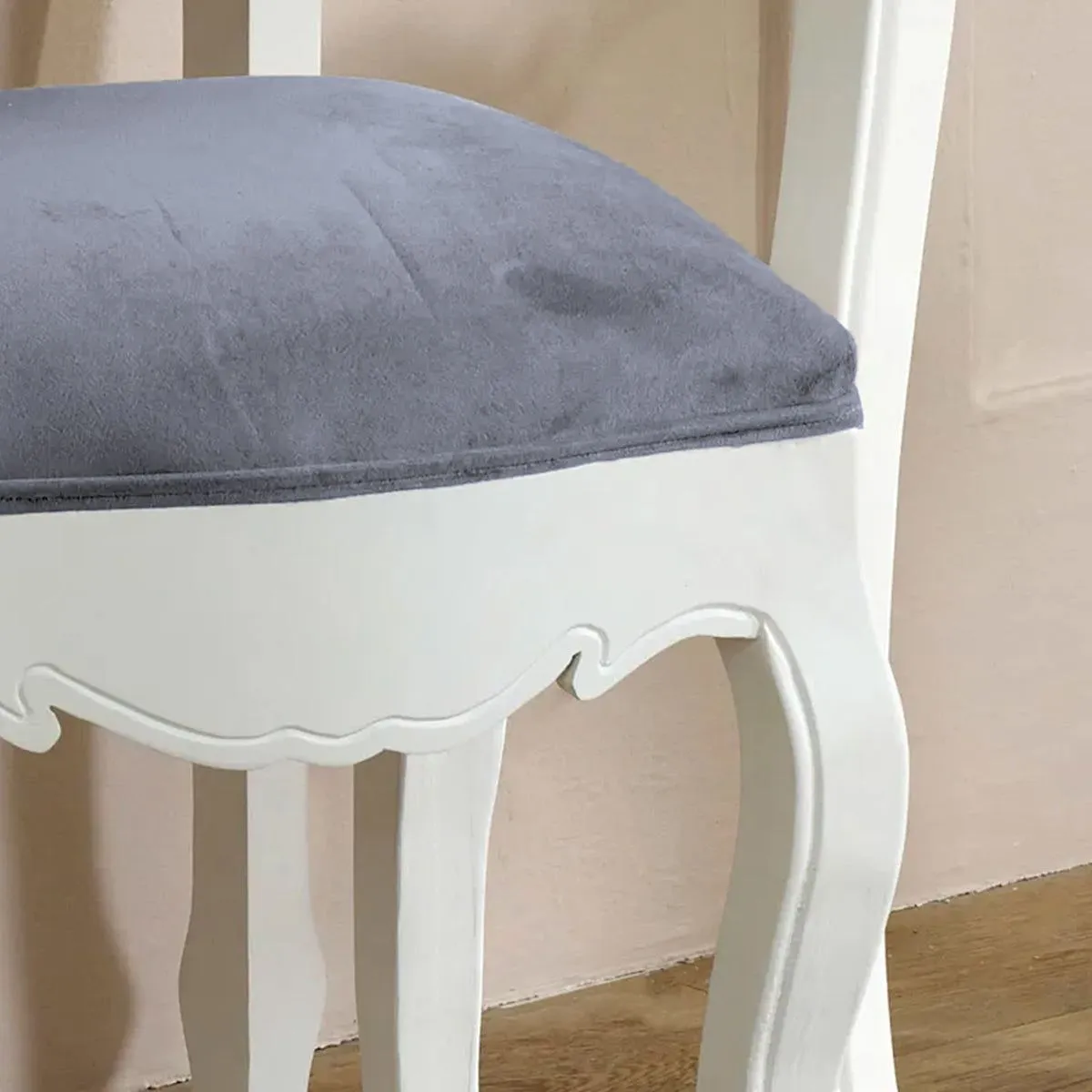 Melody Maison White Dressing Table Stool - Victoria Range 2