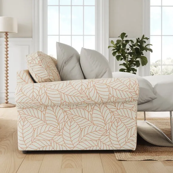 Flori Woven Leaf Fabric 2 Seater Sofa Bed 2