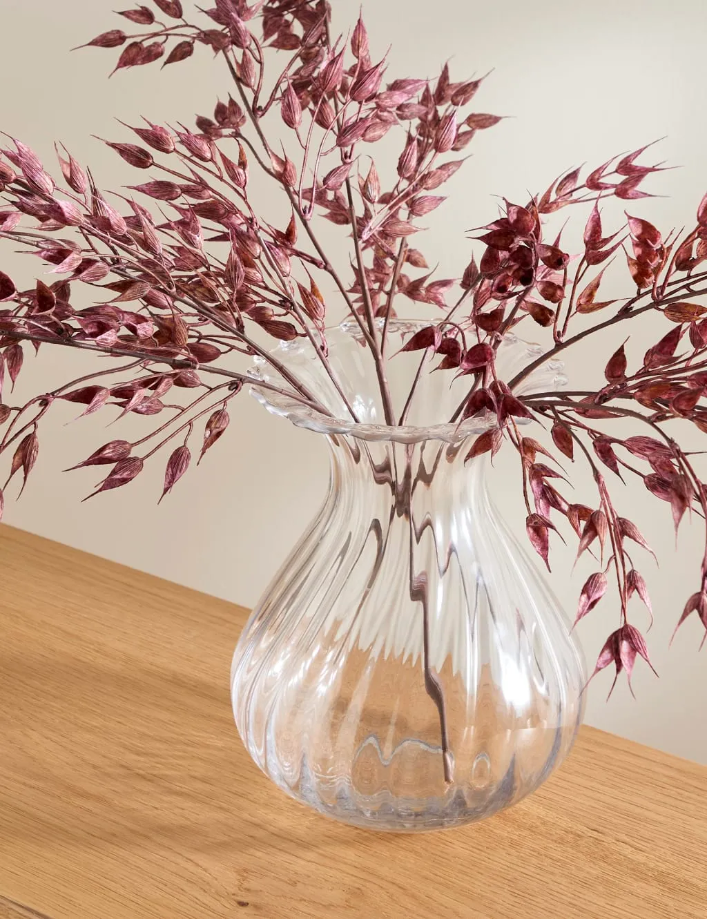 M&S Fluted Glass Bouquet Vase Clear