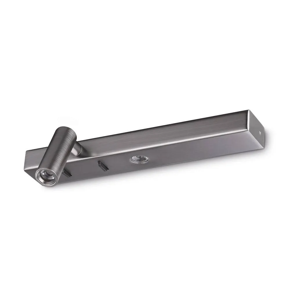 Netlighting Bonne Nuit Left LED Reading Wall Light Nickel 3000K in Grey