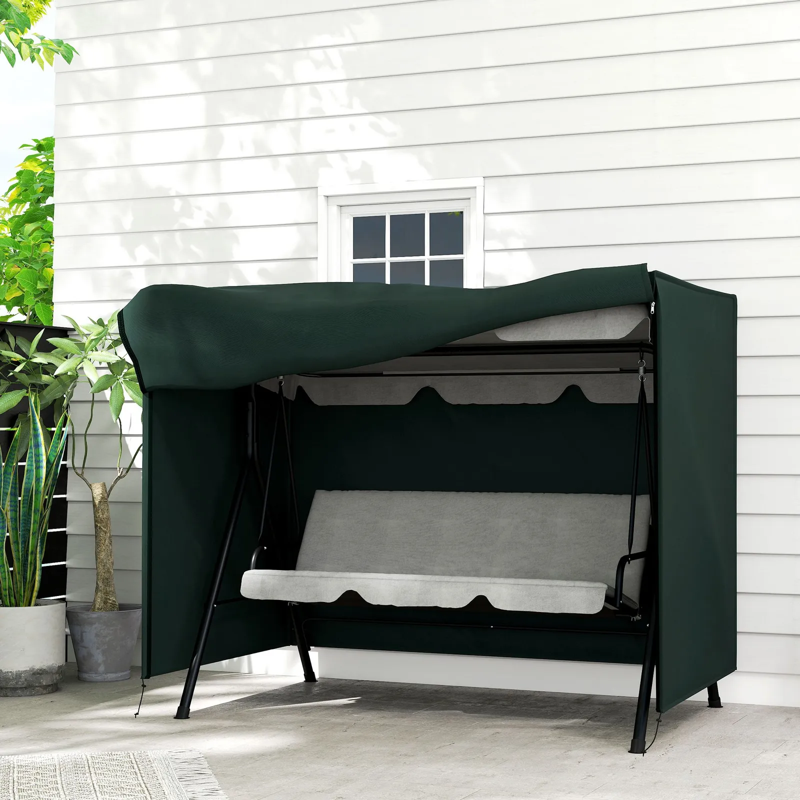 OUTSUNNY Garden Furniture Protector Patio Swing Chair Cover in Green