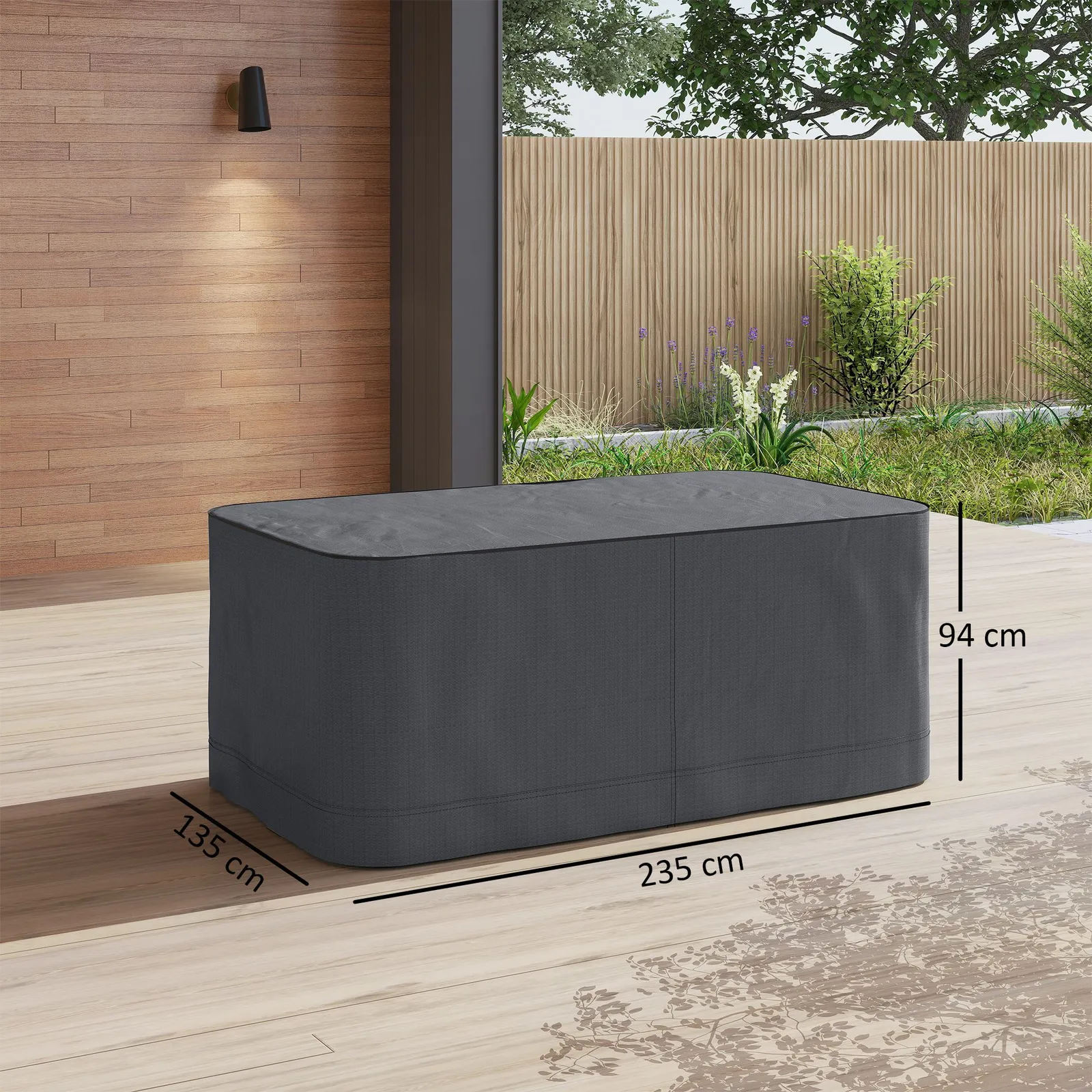 OUTSUNNY Patio 2/3 Seater Rattan Sofa Waterproof Furniture Cover Protection in Grey 3