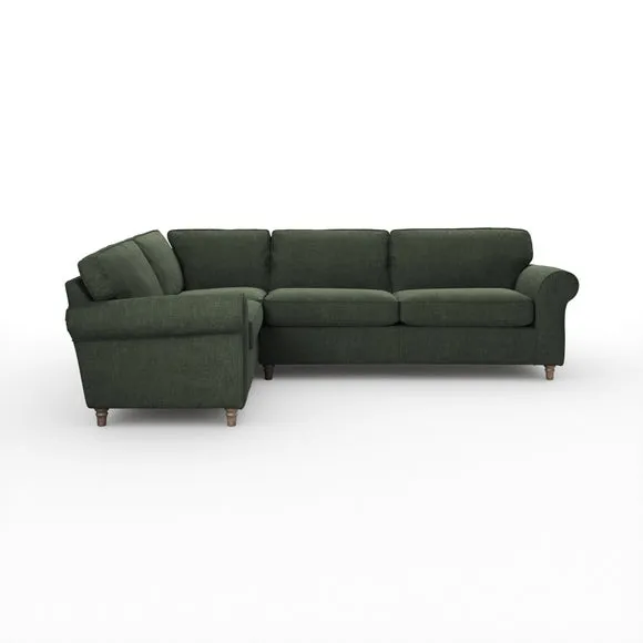 Flori Tonal Plush Chenille Corner Sofa 6
