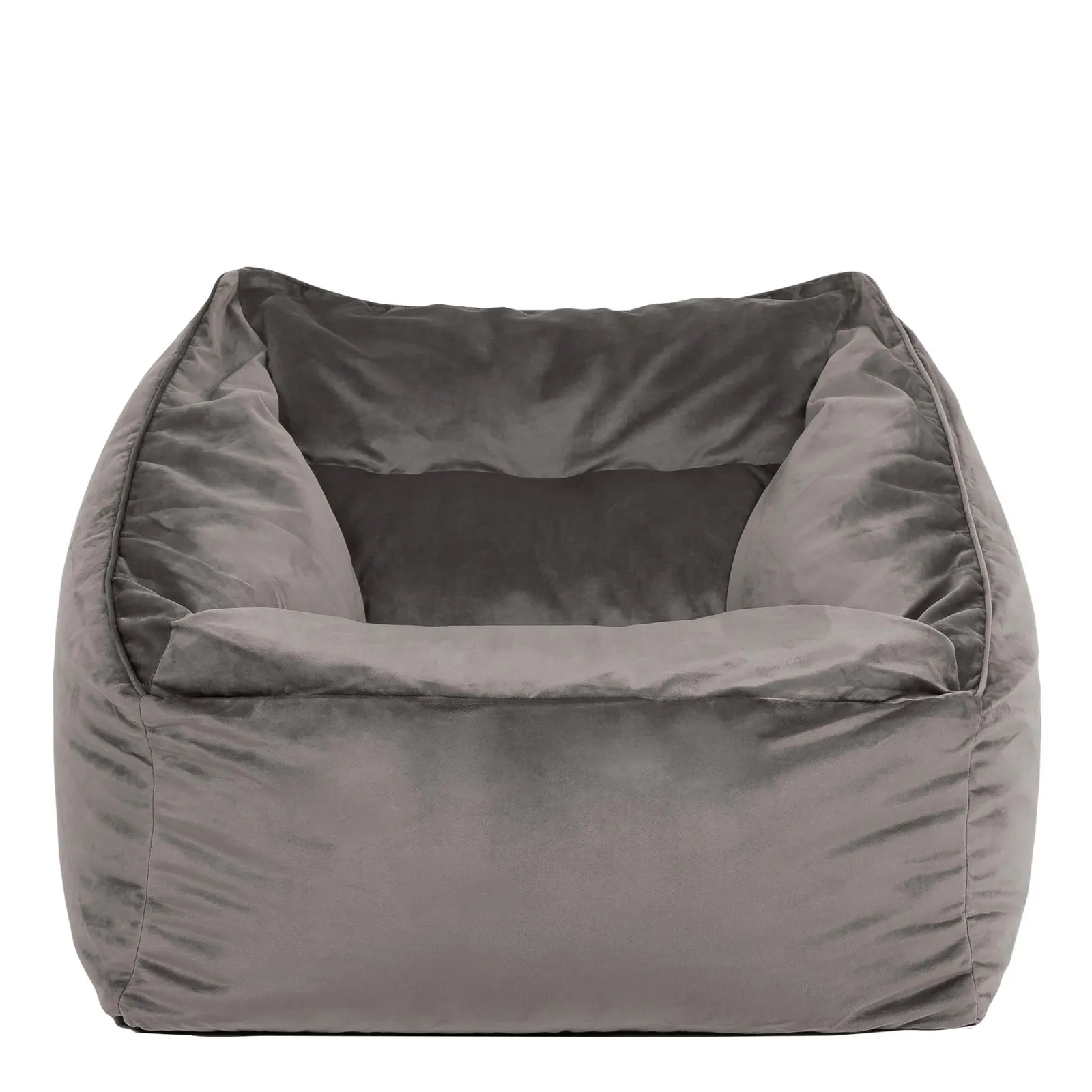 icon Natalia Velvet Adults Bean Bag Armchair, Large Beanbag Dusk Pink in Charcoal