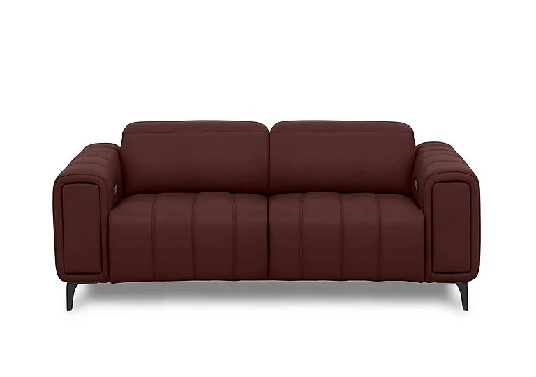 Elphaba Leather 3 Seater Power Recliner Sofa with Storage Arms - Ruby Cat - Sofas and Armchairs