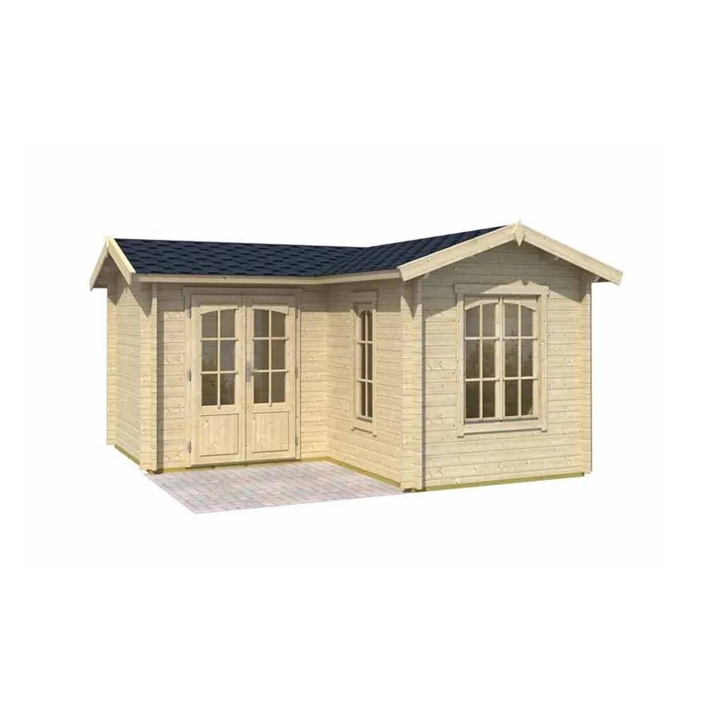Lasita Maja Ltd Portsmouth-Log Cabin, Garden Room, Home Office - L450xW447.6xH245.1 cm in Natural 2