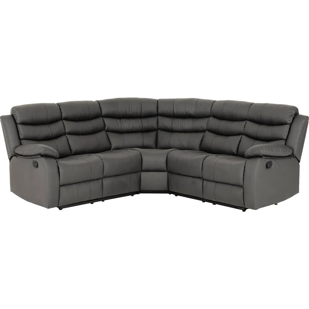 Seconique Roma Corner Recliner Sofa Grey Faux Leather 5
