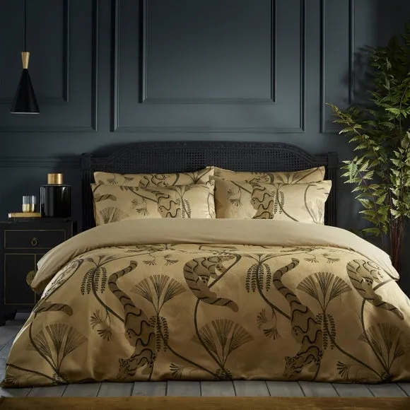 Paoletti Moondusk Gold Duvet Cover & Pillowcase Set 2