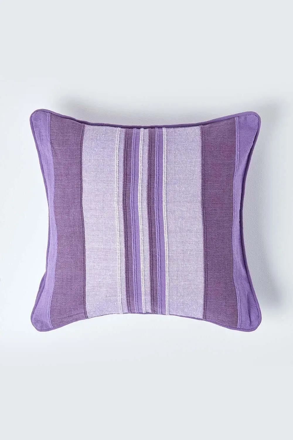 Homescapes Cotton Striped Morocco Cushion Cover in Mauve 1