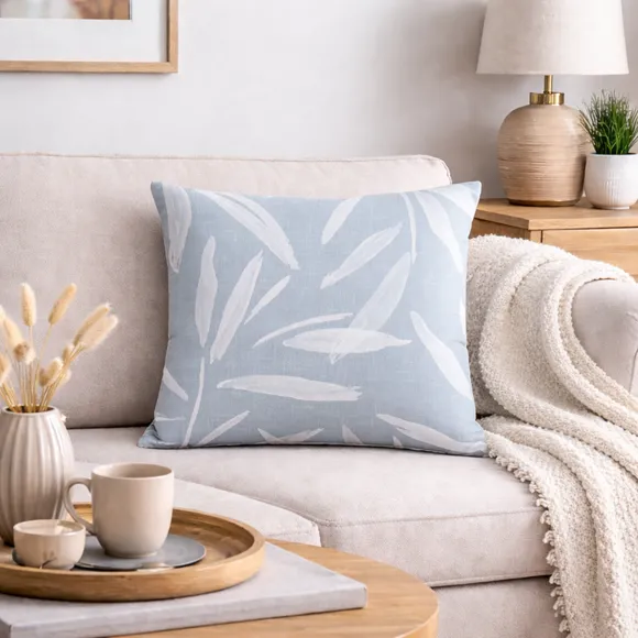 Global Painterly Leaves Square Cushion