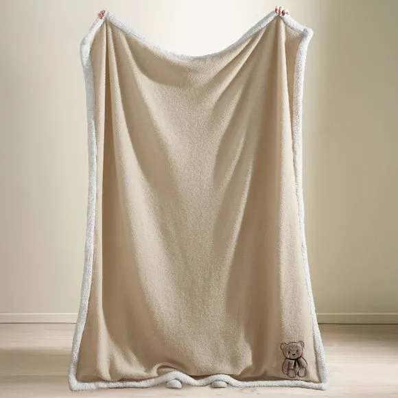 Teddy Bear Sherpa Throw Blanket 130cm x 170cm 2