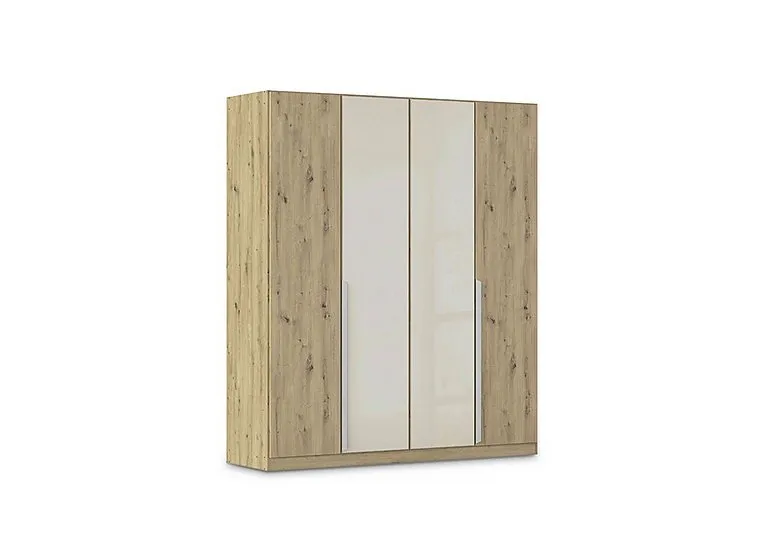 Freja 181cm 4 Door Hinged Decor Wardrobe With Glass Doors