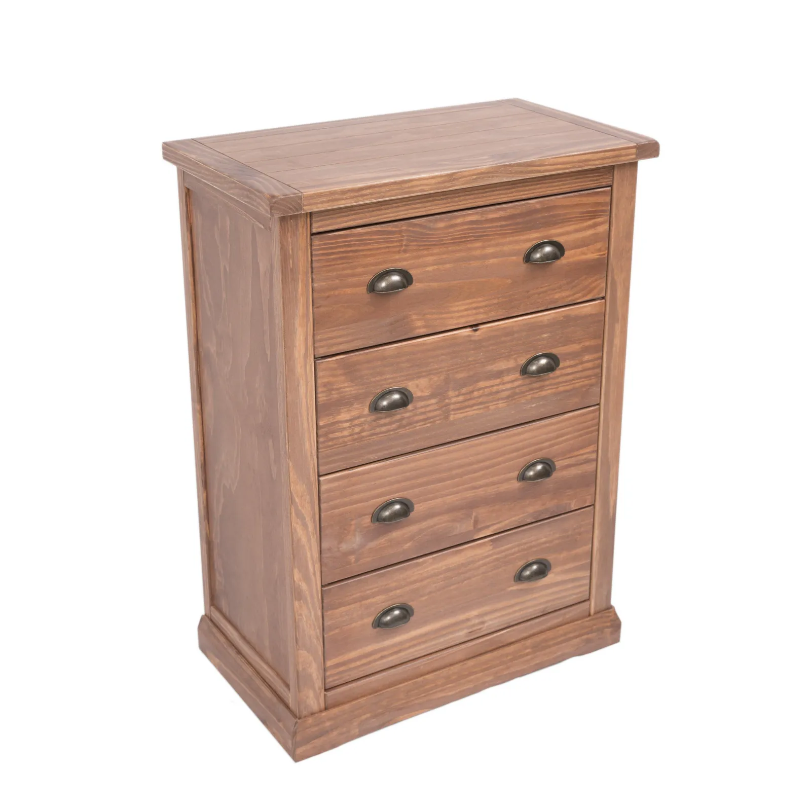 Cabinet Bits Tirolo 4 Drawer Chest of Drawers Brass Cup Handle in Brown 3