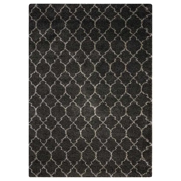 Amore 2 Rug In Charcoal - Jute Backing - 100% Polypropylene - 45mm Pile - W119 x 180cm