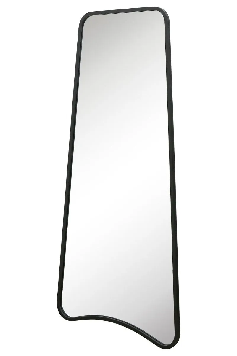 MirrorOutlet Black Metal Trapezoid Shape Framed Garden Wall Mirror (180CM X 85CM) 6