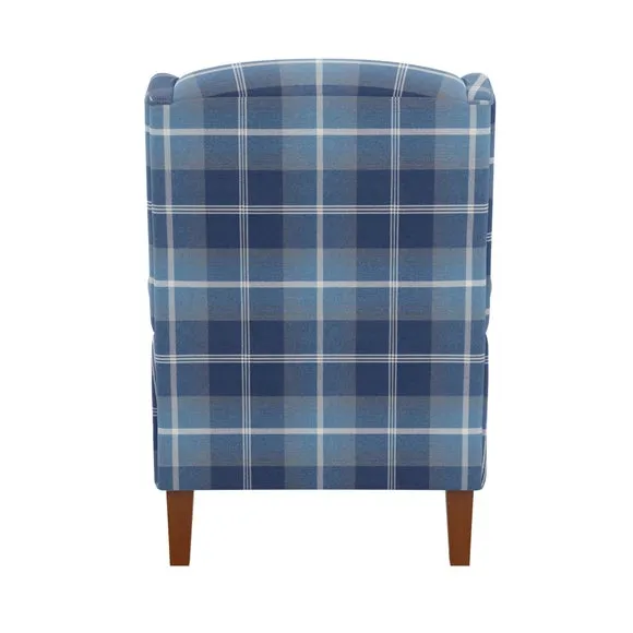 Oswald Check Wingback Armchair 6