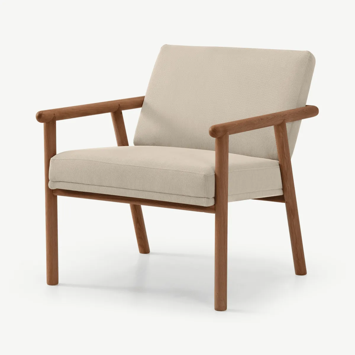 Quiet Accent Armchair, Stone Micro Corduroy Velvet