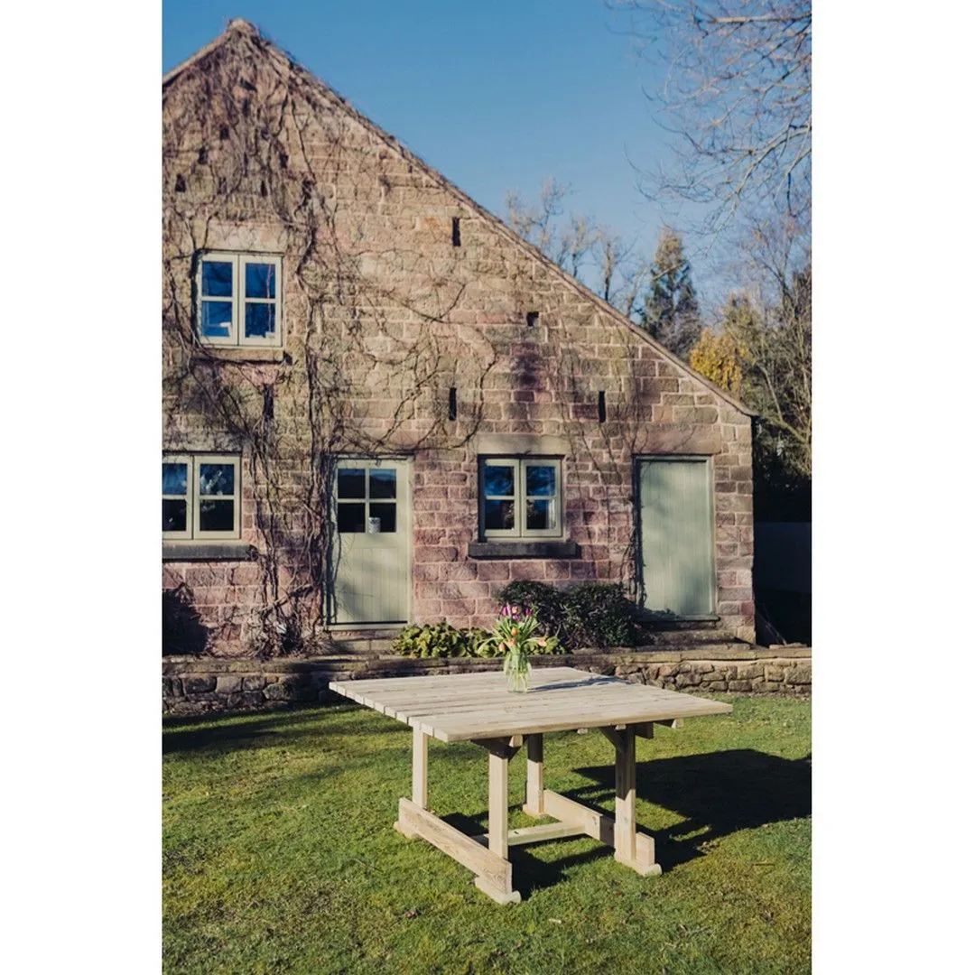 Churnet Valley Garden Furniture Ltd Ergo 8 Seater Square Table - Wood - Partially Assembled in Brown 2