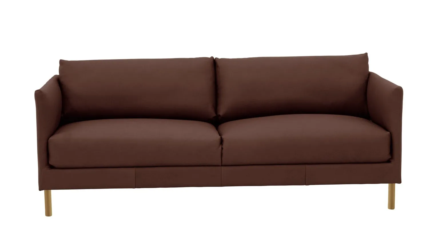 Habitat Hyde 3 Seater Leather Sofa - brown