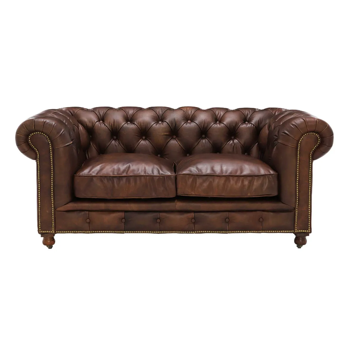 Asquith Leather 2 Seater Chesterfield Sofa