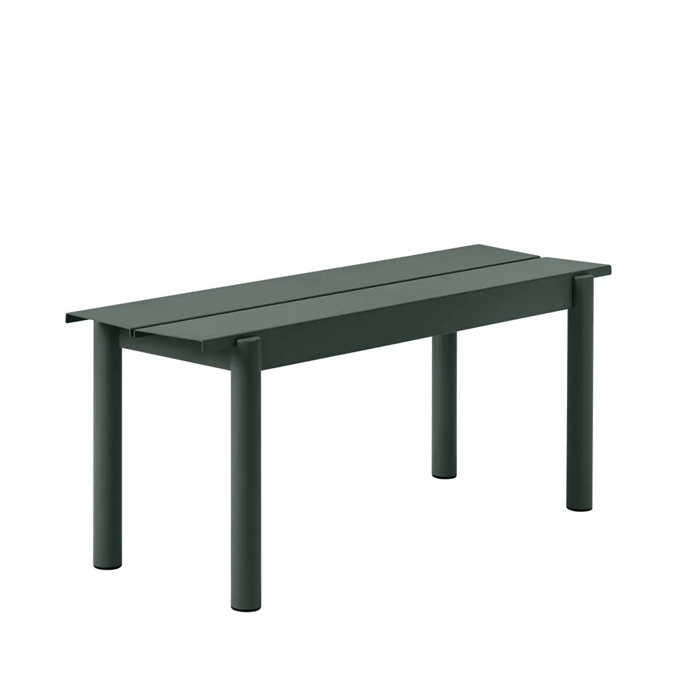 Muuto Linear Outdoor Steel Bench Medium Dark Green 2
