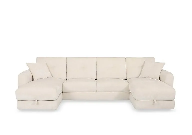Nest Large Fabric U-Shaped Corner Sofa with Double Storage Chaises