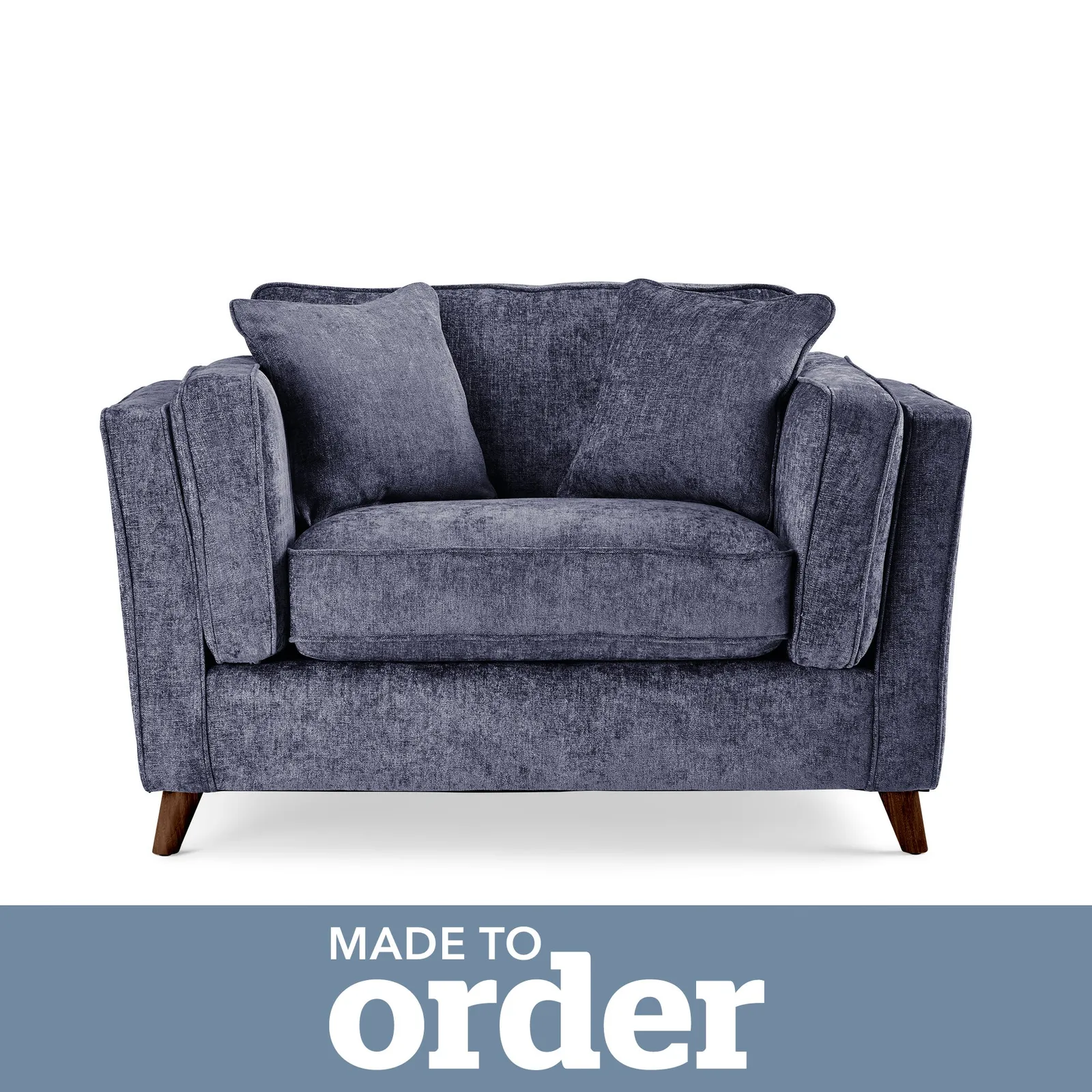 Arabella Snuggle Chair Luxury Chenille Navy Blue