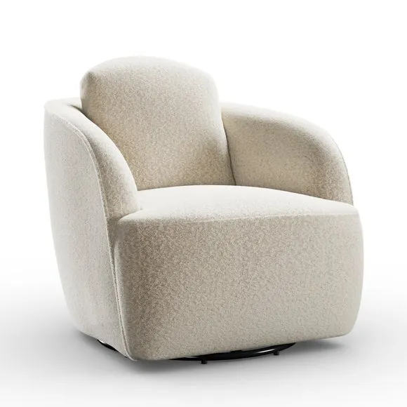 Wren Two Tone Boucle Swivel Chair 6