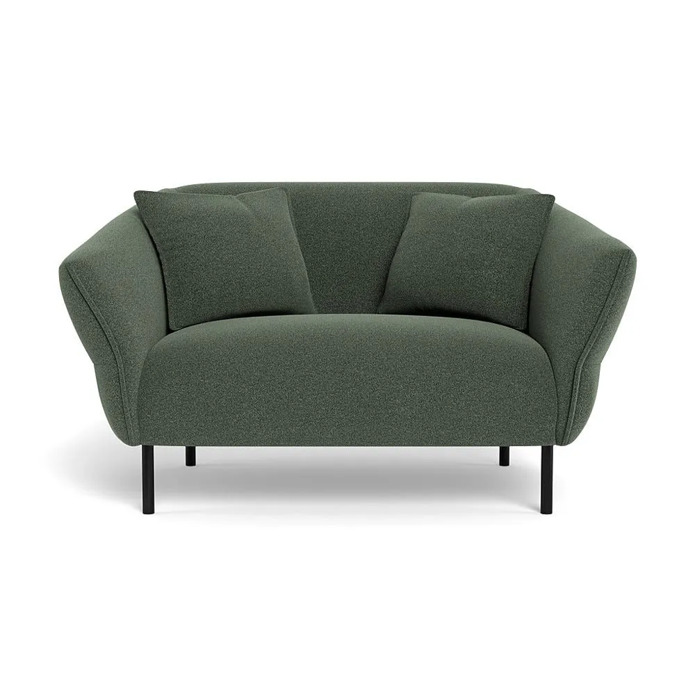 Heal's Alto Loveseat Boucle Fern Black Feet 1