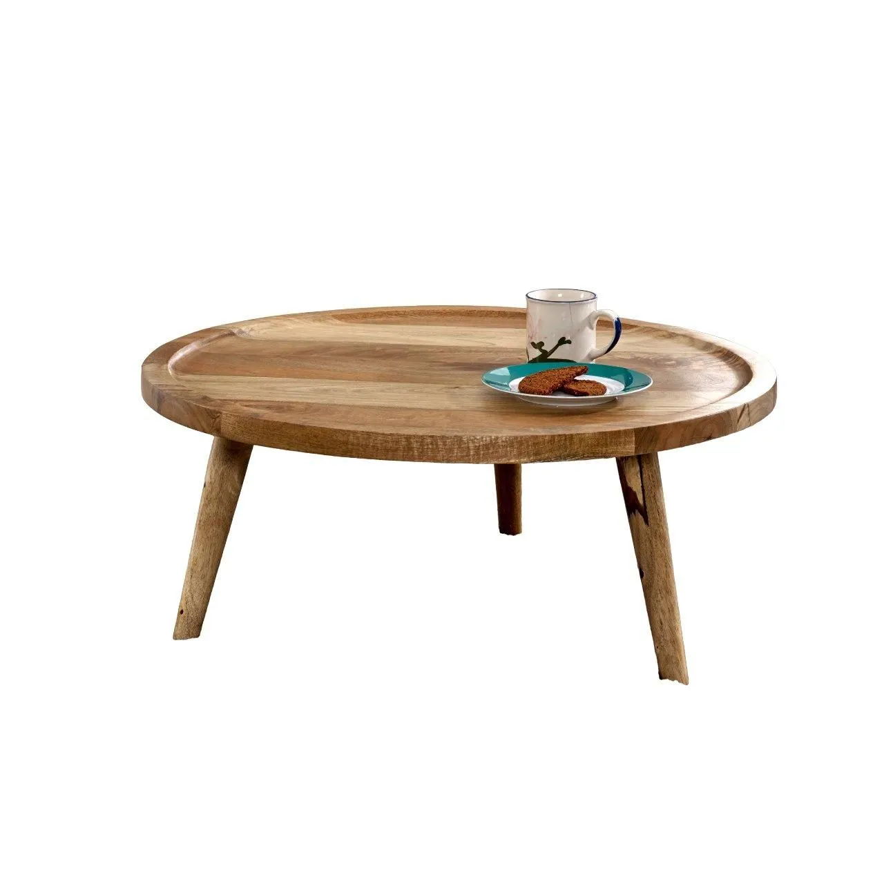 IH Design Ryley Light Mango Wood Round Low Coffee Table in Natural 5