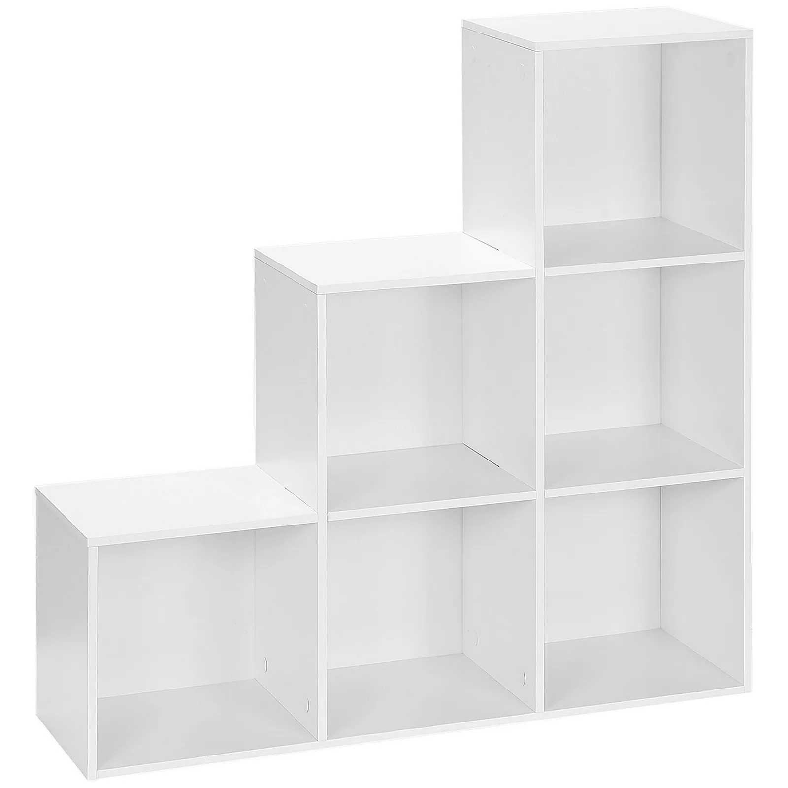 HOMCOM L Shaped Storage Cabinet Closet Organiser Bookcase with 6 Cube in White 2