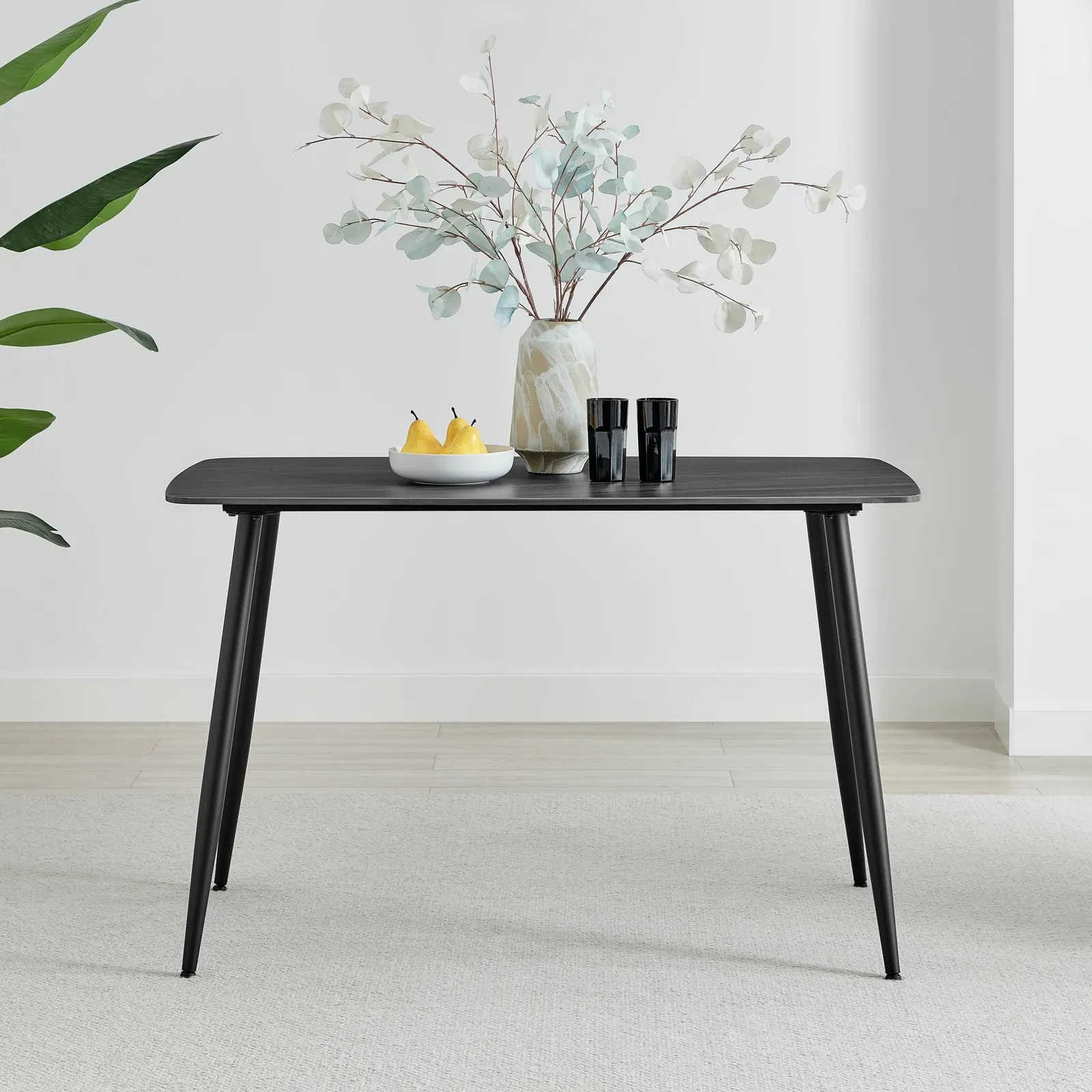 FurnitureboxUK Asti Grey Marble Ceramic Top Dining Table & 4 Black Asti Chairs 3