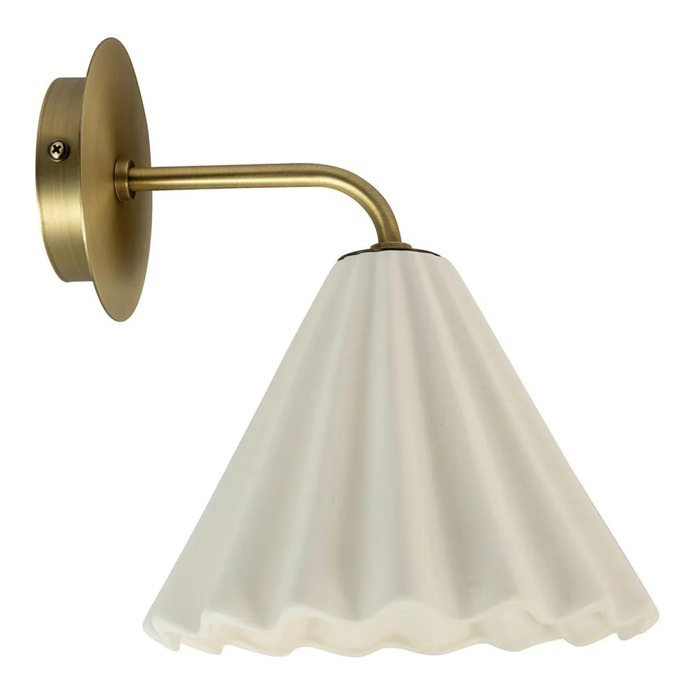 Heal's Monroe Porcelain Wall Light White & Brushed Gold 2