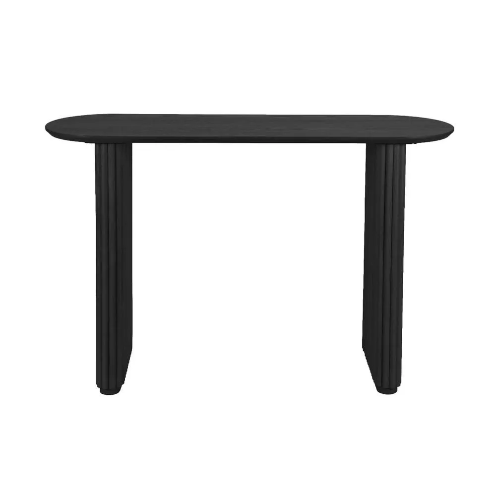sweeek Oval console rubberwood & oak-effect veneer in Black 3