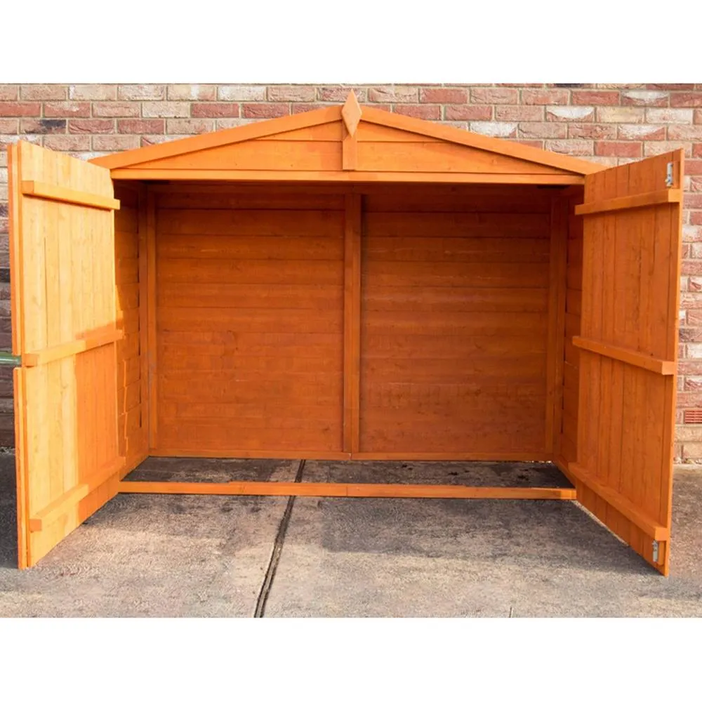 Shires 7 x 3 Feet Bike Store Garden Shed - Dip Treated in Brown 3