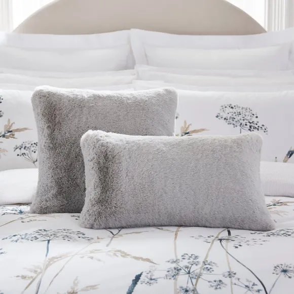 Dorma Purity Faux Fur Grey Boudoir Cushion 3