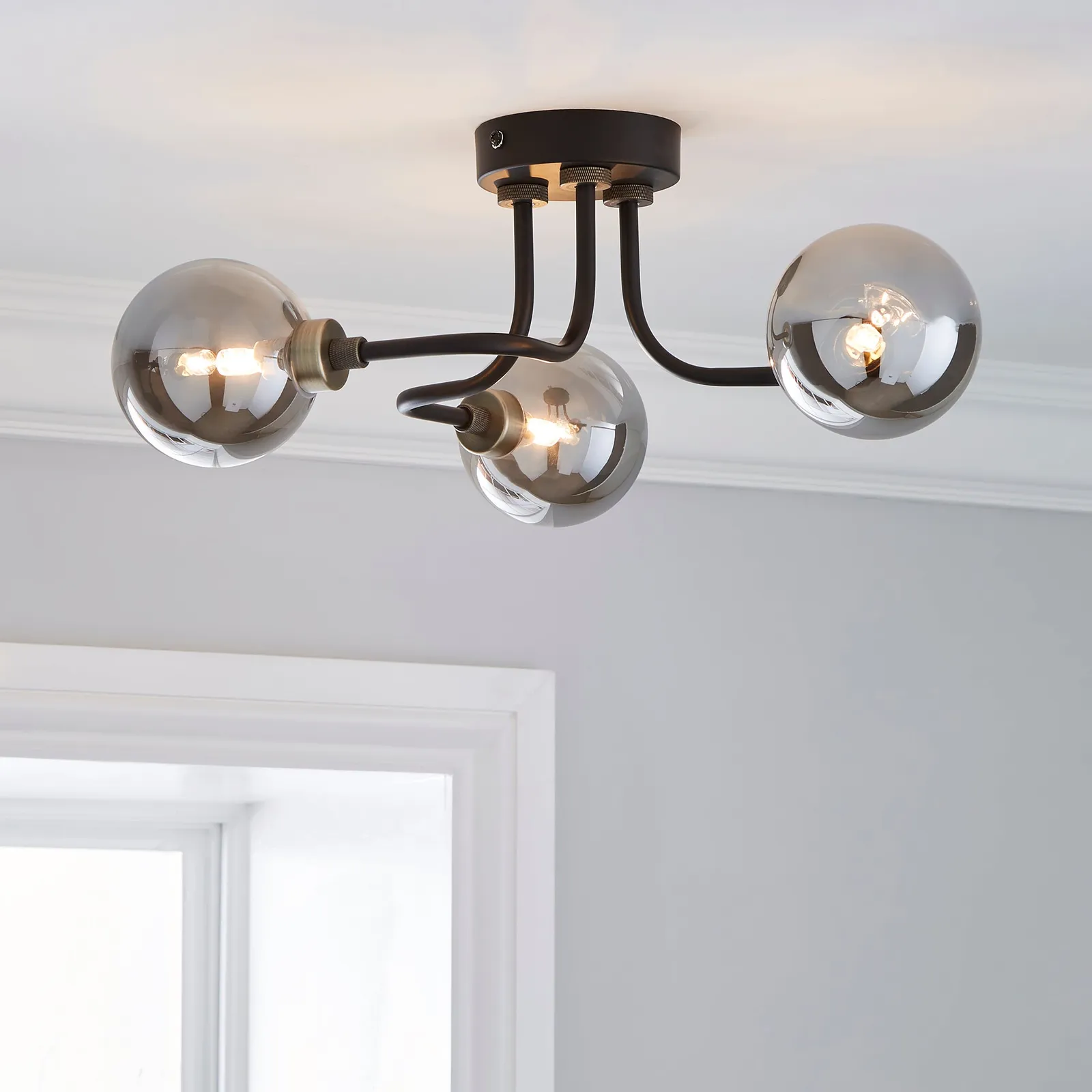 Tanner 3 Light Black Ceiling Fitting Black