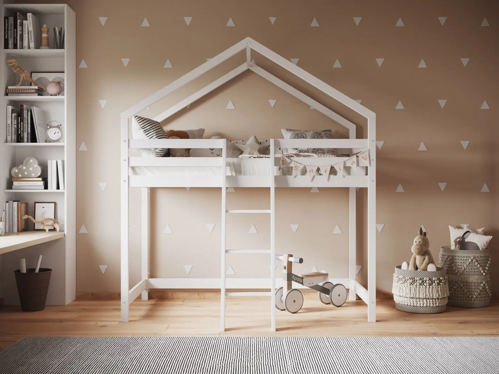 Flair Nook House Mid Sleeper Bed in White