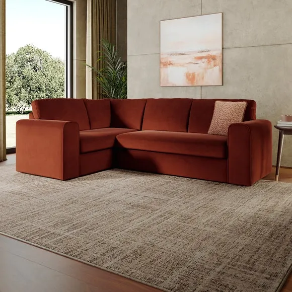 Abel Matte Velvet Corner Sofa 1