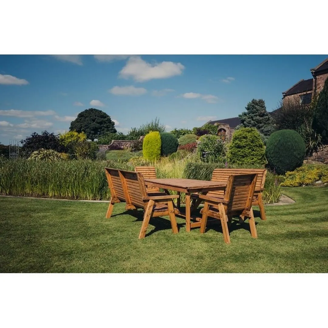 Churnet Valley Garden Furniture Ltd Valley 8 Seat Set 2XC 2X3B - Timber - Minimal Assembly Required in Brown