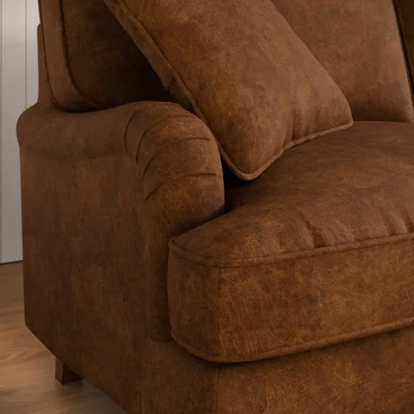 Beatrice II Relaxed Faux Leather Corner Chaise Sofa 4