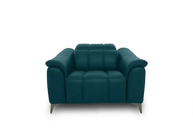 Angelo Leather Power Recliner Chair with Power Headrest - Midnight Jade