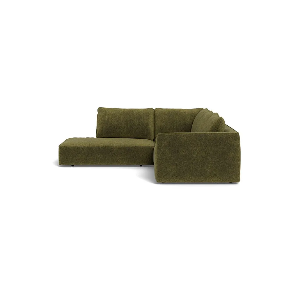 Heal's Morven Left Hand Facing Large Corner Sofa Boucle Velvet Wilder Black Feet 1