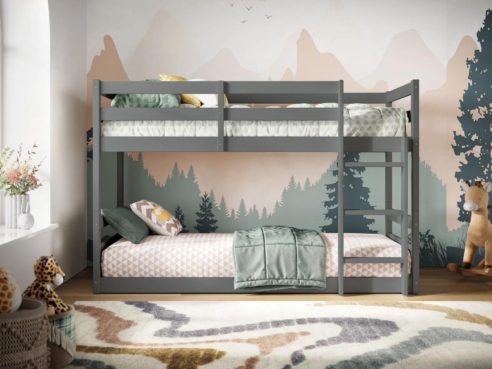 Flair Shasha Low Shorty Bunk Bed in Grey 3