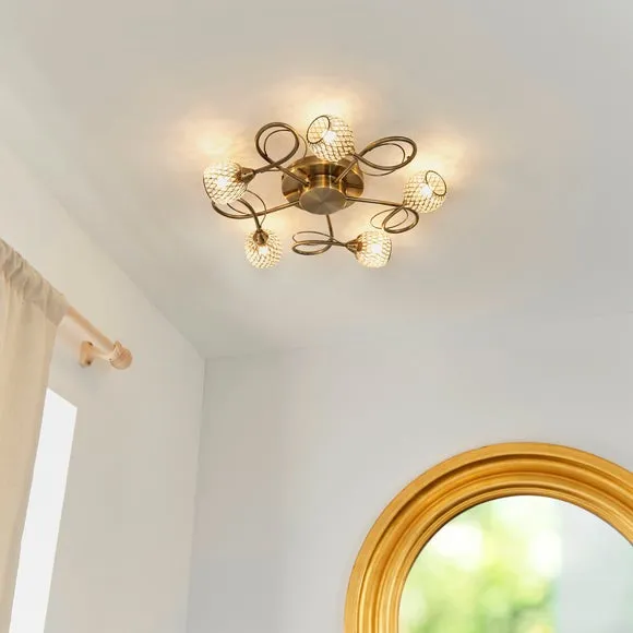 Vogue Malden 5 Light Semi Flush Ceiling Light 2